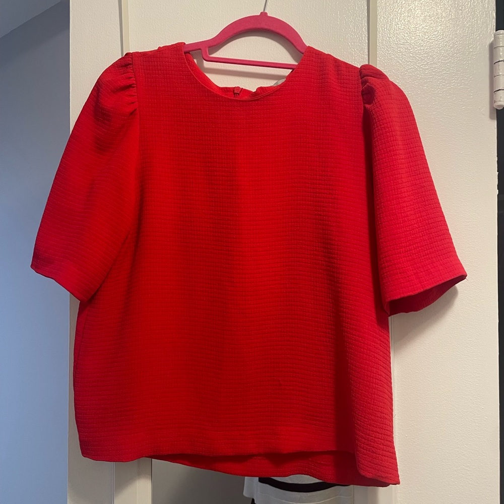 H&M Red Puff Sleeve Blouse